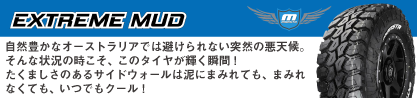 EXTREME MUD ホワイトレター サマータイヤのブランドイメージ