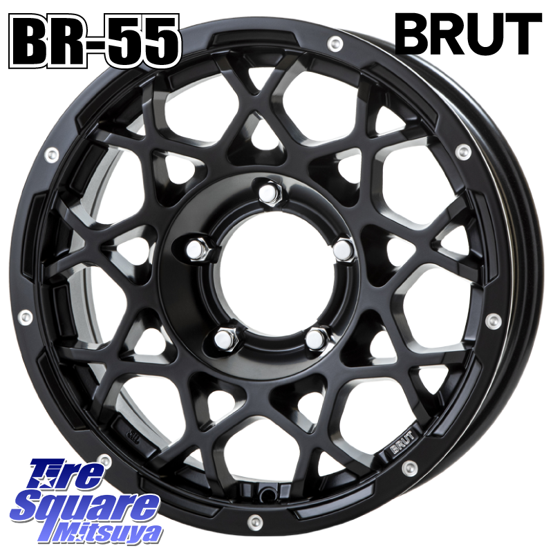 ブルート BR-55 BR55 ミルドサテンブラック インセット-5 ホイール 16インチの商品写真