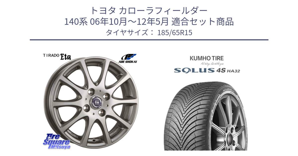 トヨタ カローラフィールダー 140系 06年10月～12年5月 用セット商品です。ティラード イータ と SOLUS 4S HA32 ソルウス オールシーズンタイヤ 185/65R15 の組合せ商品です。