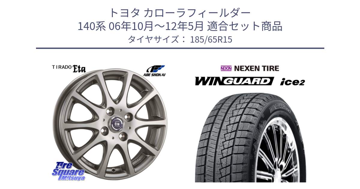 トヨタ カローラフィールダー 140系 06年10月～12年5月 用セット商品です。ティラード イータ と WINGUARD ice2 2025年製 ネクセン ウィンガードアイス2  スタッドレスタイヤ 185/65R15 の組合せ商品です。