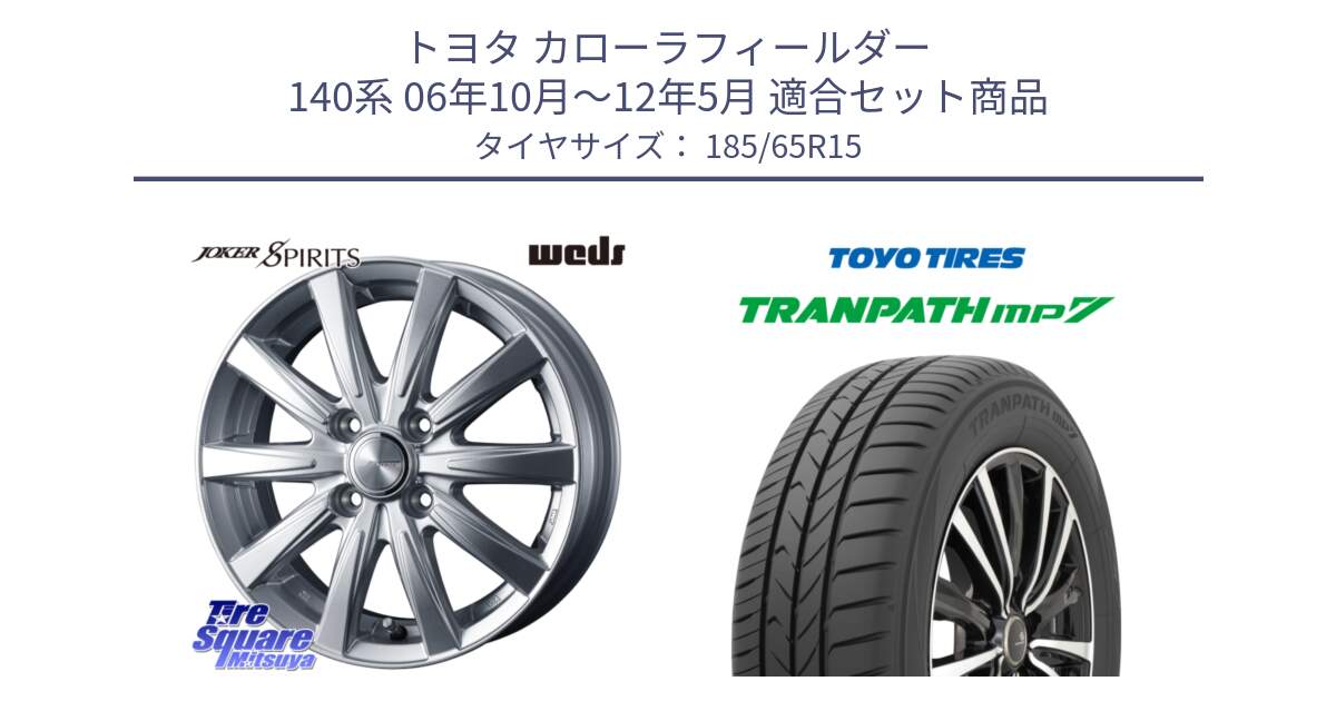 トヨタ カローラフィールダー 140系 06年10月～12年5月 用セット商品です。ジョーカースピリッツ ホイール と トランパス MP7 在庫● 2025年製 トーヨー TRANPATH ミニバン サマータイヤ 185/65R15 の組合せ商品です。