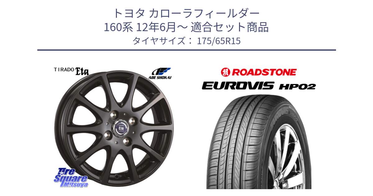 トヨタ カローラフィールダー 160系 12年6月～ 用セット商品です。ティラード イータ と ロードストーン EUROVIS HP02 サマータイヤ 175/65R15 の組合せ商品です。