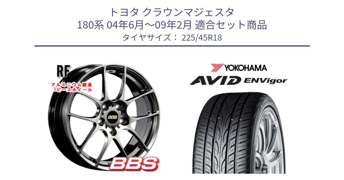 トヨタ クラウンマジェスタ 180系 04年6月～09年2月 用セット商品です。RF 鍛造1ピース DB ホイール 18インチ と R9272 AVID ENVigor S321 ヨコハマ 225/45R18 の組合せ商品です。