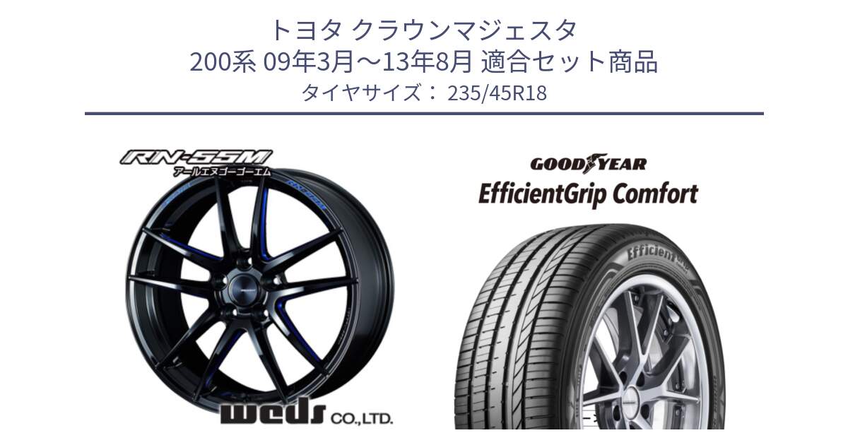 トヨタ クラウンマジェスタ 200系 09年3月～13年8月 用セット商品です。72949 RN-55M ウェッズ スポーツ ホイール 18インチ と EffcientGrip Comfort サマータイヤ 235/45R18 の組合せ商品です。