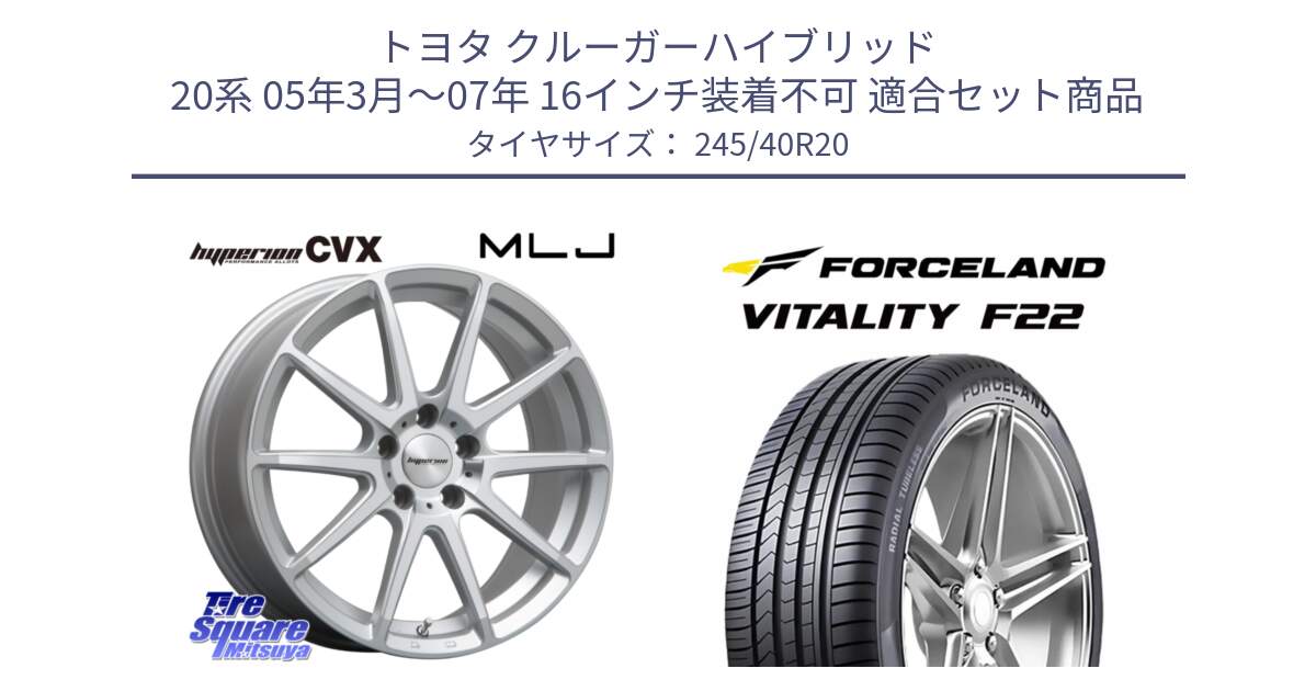 トヨタ クルーガーハイブリッド 20系 05年3月～07年 16インチ装着不可 用セット商品です。HYPERION CVX ハイペリオン  ホイール 20インチ と Vitality F22 在庫● サマータイヤ 245/40ZR20 2025年製 ●サマーセール● 245/40R20 の組合せ商品です。