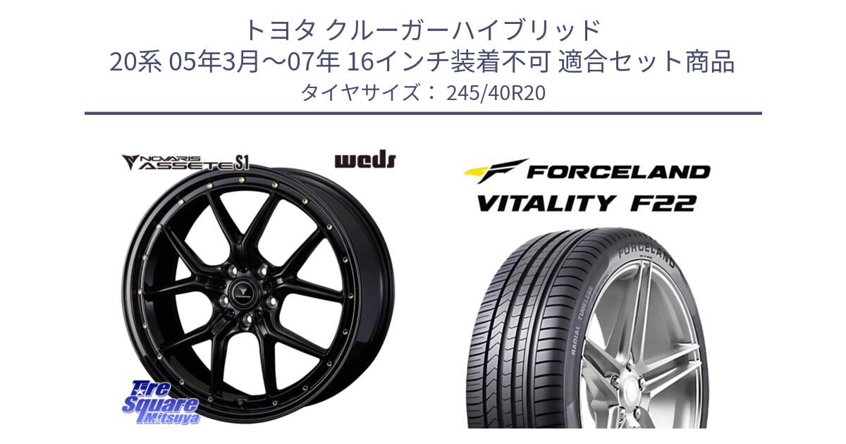 トヨタ クルーガーハイブリッド 20系 05年3月～07年 16インチ装着不可 用セット商品です。41327 NOVARIS ASSETE S1 ホイール 20インチ と Vitality F22 在庫● サマータイヤ 245/40ZR20 2025年製 ●サマーセール● 245/40R20 の組合せ商品です。