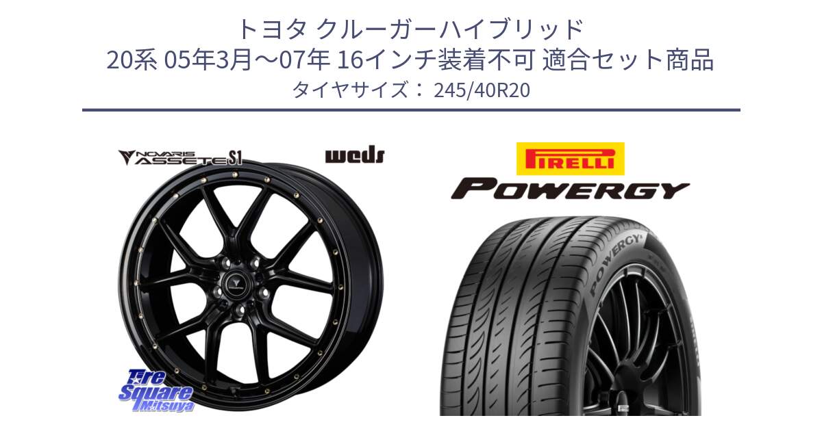 トヨタ クルーガーハイブリッド 20系 05年3月～07年 16インチ装着不可 用セット商品です。41327 NOVARIS ASSETE S1 ホイール 20インチ と POWERGY パワジー サマータイヤ  245/40R20 の組合せ商品です。