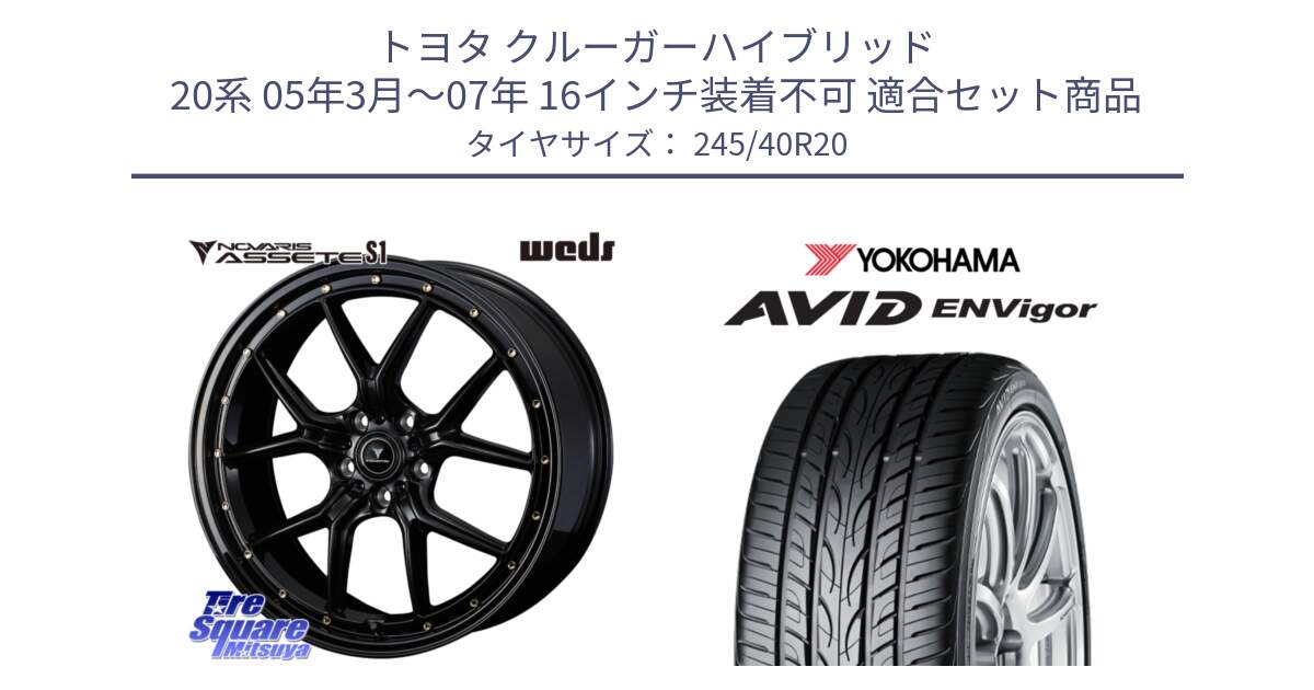 トヨタ クルーガーハイブリッド 20系 05年3月～07年 16インチ装着不可 用セット商品です。41327 NOVARIS ASSETE S1 ホイール 20インチ と R5238 AVID ENVigor S321 ヨコハマ 245/40R20 の組合せ商品です。