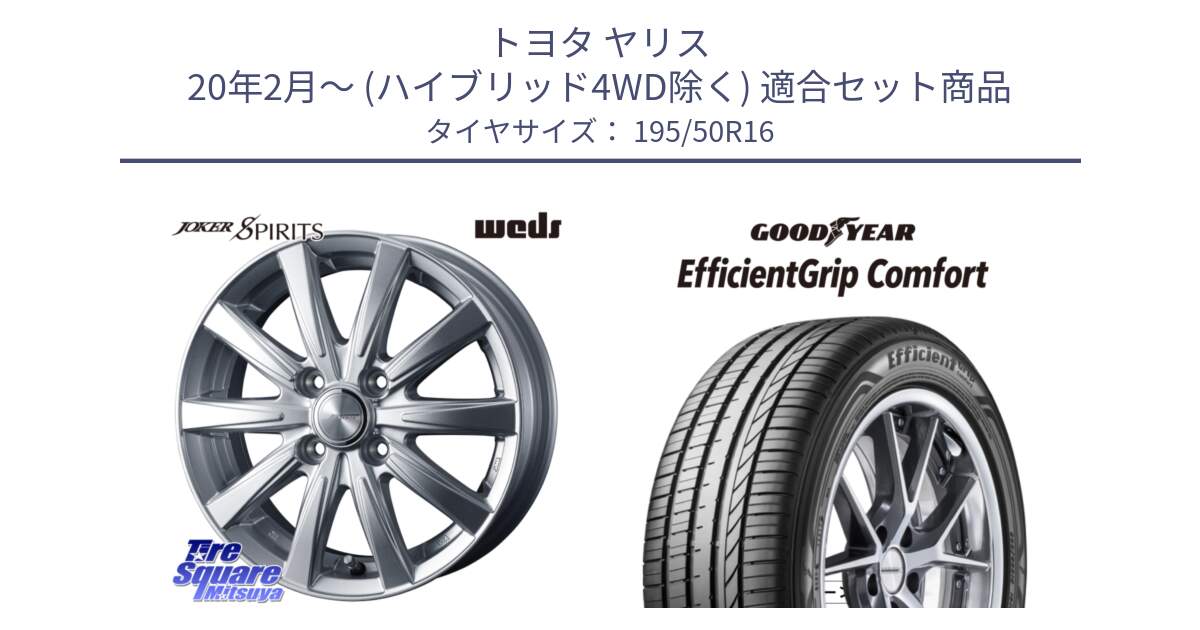 トヨタ ヤリス 20年2月～ (ハイブリッド4WD除く) 用セット商品です。ジョーカースピリッツ ホイール と EffcientGrip Comfort サマータイヤ 195/50R16 の組合せ商品です。