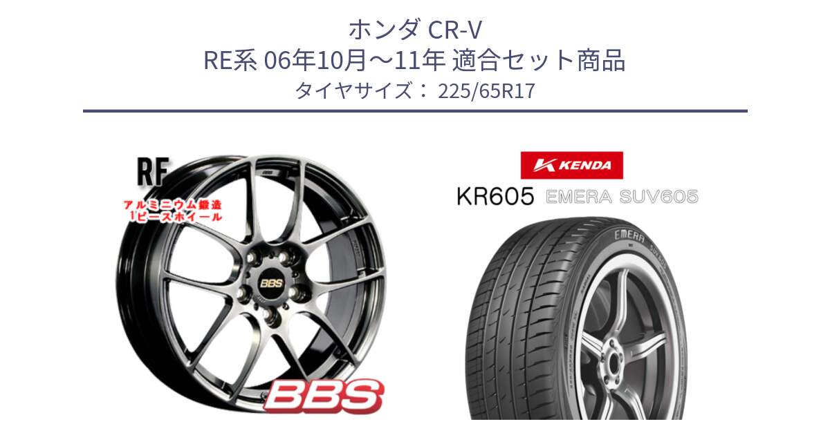 ホンダ CR-V RE系 06年10月～11年 用セット商品です。RF 鍛造1ピース DB ホイール 17インチ と ケンダ KR605 EMERA SUV 605 サマータイヤ 225/65R17 の組合せ商品です。
