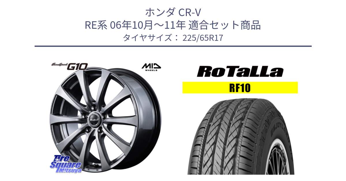 ホンダ CR-V RE系 06年10月～11年 用セット商品です。MID EuroSpeed G10 在庫● ホイール 17インチ と RF10 【欠品時は同等商品のご提案します】サマータイヤ 225/65R17 の組合せ商品です。