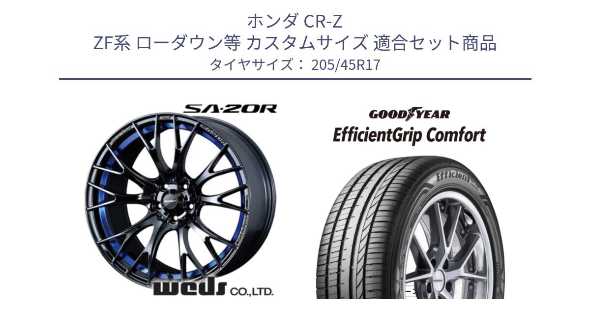 ホンダ CR-Z ZF系 ローダウン等 カスタムサイズ 用セット商品です。72732 SA-20R SA20R ウェッズ スポーツ ホイール 17インチ と EffcientGrip Comfort サマータイヤ 205/45R17 の組合せ商品です。