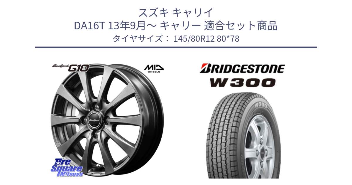 スズキ キャリイ DA16T 13年9月～ キャリー 用セット商品です。MID EuroSpeed G10 ホイール 12インチ と W300 軽トラ ■ スタッドレス ミツヤ 145/80R12 80*78 の組合せ商品です。