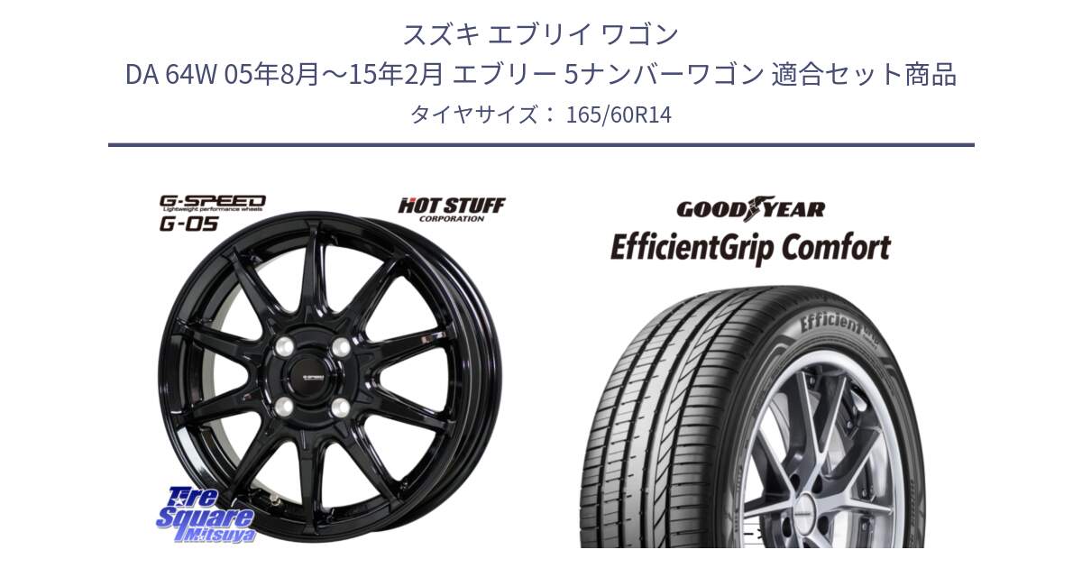スズキ エブリイ ワゴン DA 64W 05年8月～15年2月 エブリー 5ナンバーワゴン 用セット商品です。G-SPEED G-05 G05 4H ホイール  4本 14インチ と EffcientGrip Comfort サマータイヤ 165/60R14 の組合せ商品です。