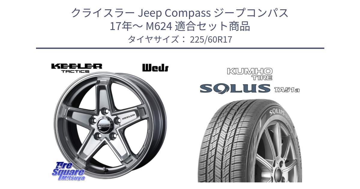 クライスラー Jeep Compass ジープコンパス 17年～ M624 用セット商品です。KEELER TACTICS シルバー ホイール 4本 17インチ と SOLUS TA51a サマータイヤ 225/60R17 の組合せ商品です。