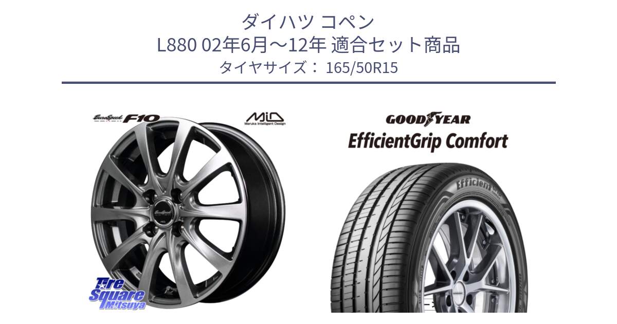 ダイハツ コペン L880 02年6月～12年 用セット商品です。MID EuroSpeed F10 ホイール 4本 15インチ と EffcientGrip Comfort サマータイヤ 165/50R15 の組合せ商品です。