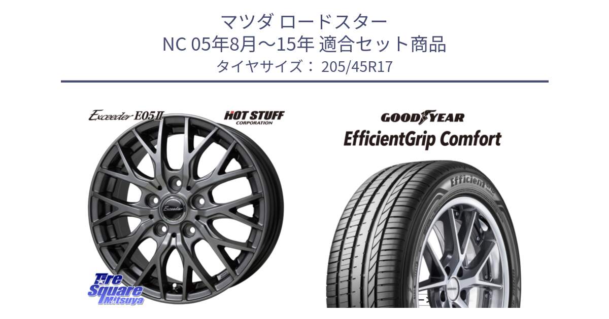 マツダ ロードスター NC 05年8月～15年 用セット商品です。Exceeder E05-2 ホイール 17インチ と EffcientGrip Comfort サマータイヤ 205/45R17 の組合せ商品です。