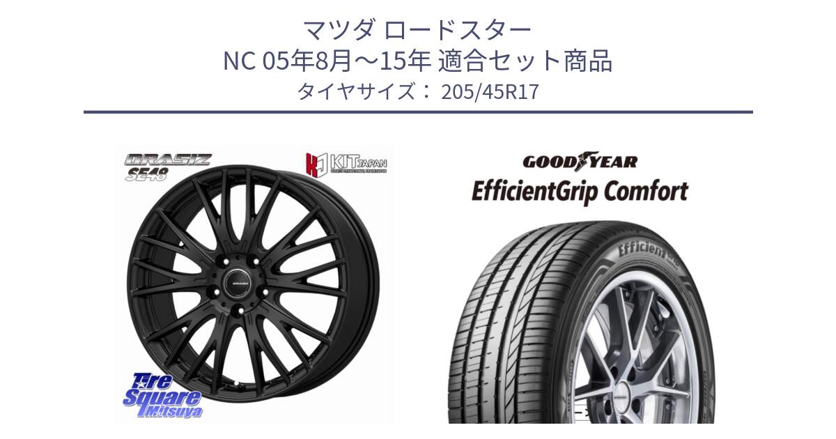 マツダ ロードスター NC 05年8月～15年 用セット商品です。QRASIZ クレイシズ SE48 ホイール 17インチ と EffcientGrip Comfort サマータイヤ 205/45R17 の組合せ商品です。