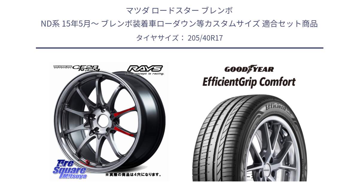 マツダ ロードスター ブレンボ ND系 15年5月～ ブレンボ装着車ローダウン等カスタムサイズ 用セット商品です。【欠品次回11~12月】 CE28N-plus SL VOLK RACING 鍛造 ホイール 17インチ◇参考画像 と EffcientGrip Comfort サマータイヤ 205/40R17 の組合せ商品です。