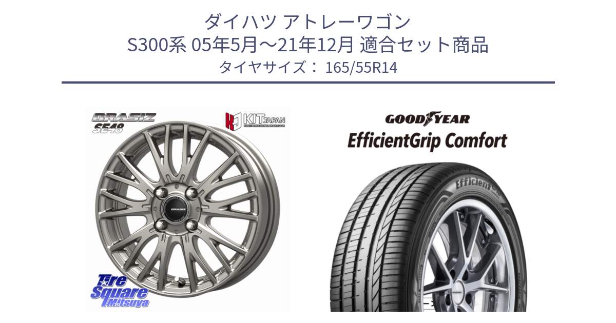 ダイハツ アトレーワゴン S300系 05年5月～21年12月 用セット商品です。QRASIZ クレイシズ SE48 ホイール 14インチ と EffcientGrip Comfort サマータイヤ 165/55R14 の組合せ商品です。