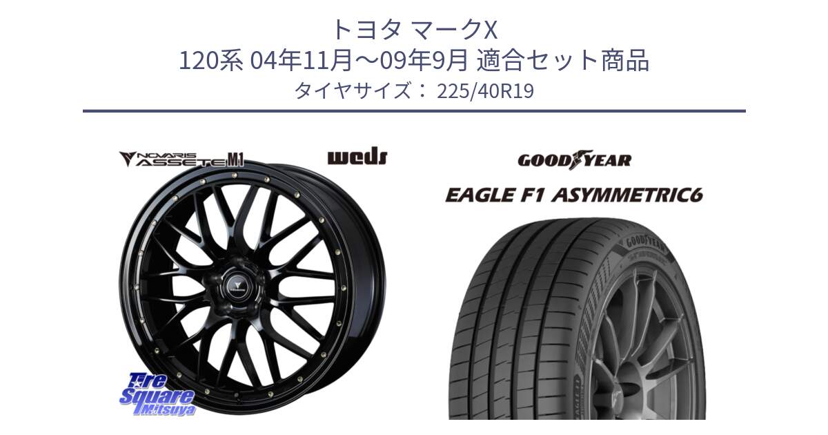 トヨタ マークX 120系 04年11月～09年9月 用セット商品です。41067 NOVARIS ASSETE M1 19インチ と 24年製 XL I★ EAGLE F1 ASYMMETRIC 6 BMW承認 並行 225/40R19 の組合せ商品です。