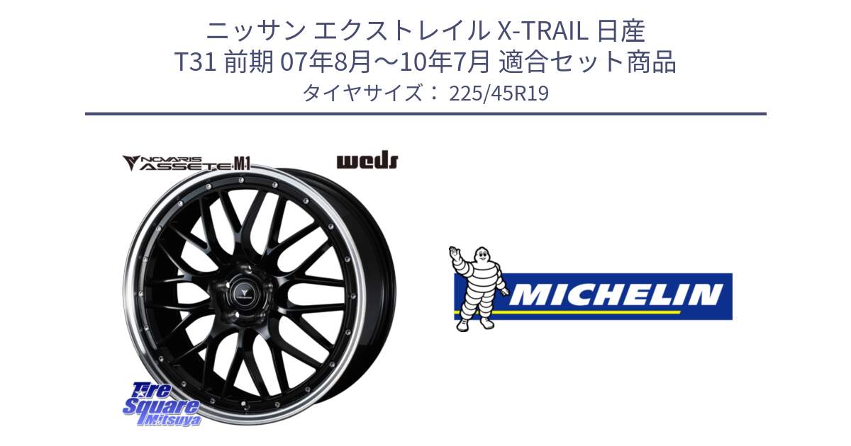 ニッサン エクストレイル X-TRAIL 日産 T31 前期 07年8月～10年7月 用セット商品です。41087 NOVARIS ASSETE M1 BP 19インチ と 24年製 e・PRIMACY 2 RFID 並行 225/45R19 の組合せ商品です。
