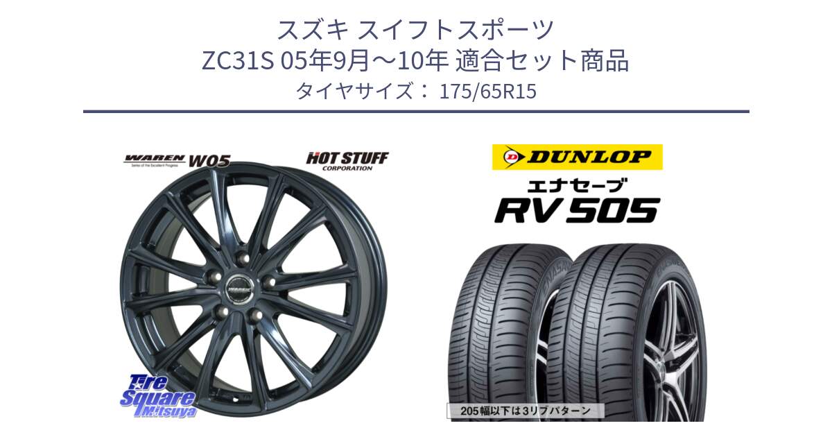スズキ スイフトスポーツ ZC31S 05年9月～10年 用セット商品です。WAREN W05 ヴァーレン  ホイール15インチ と ダンロップ エナセーブ RV 505 ミニバン サマータイヤ 175/65R15 の組合せ商品です。